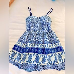 Band of Gypsies Paisley Blue Dress